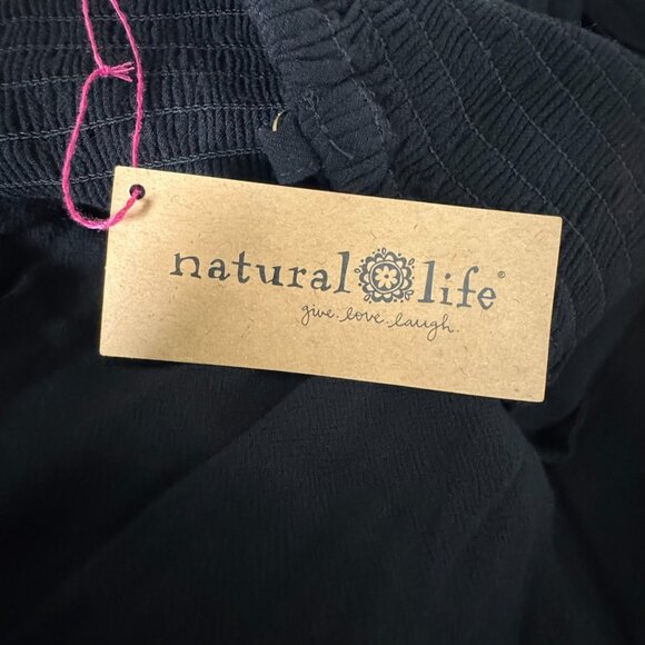 Natural Life Black Linen Blend Maxi Dress Womens Size Small NWT Adjustable Strap - Picture 7 of 10